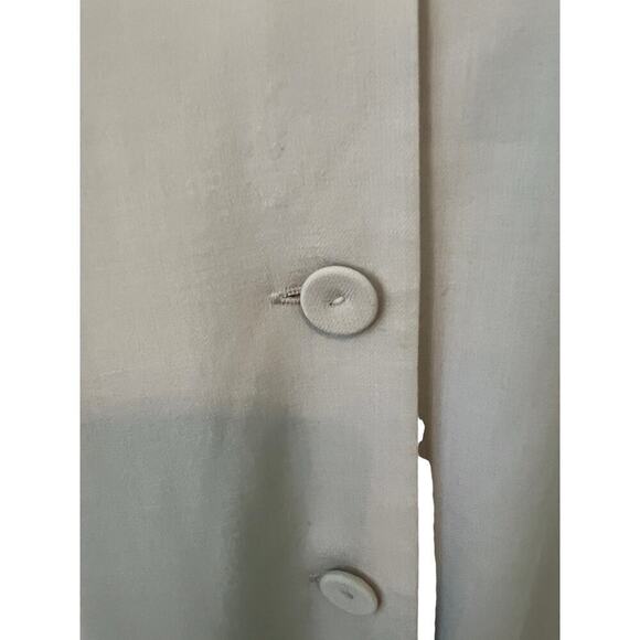 Vintage Eileen Fisher 5 Covered Button Down Beige Coat L - Picture 9 of 10